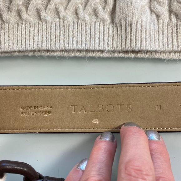 Vintage Talbots Brown and White Animal Print Belt 33-35" - Picture 6 of 9